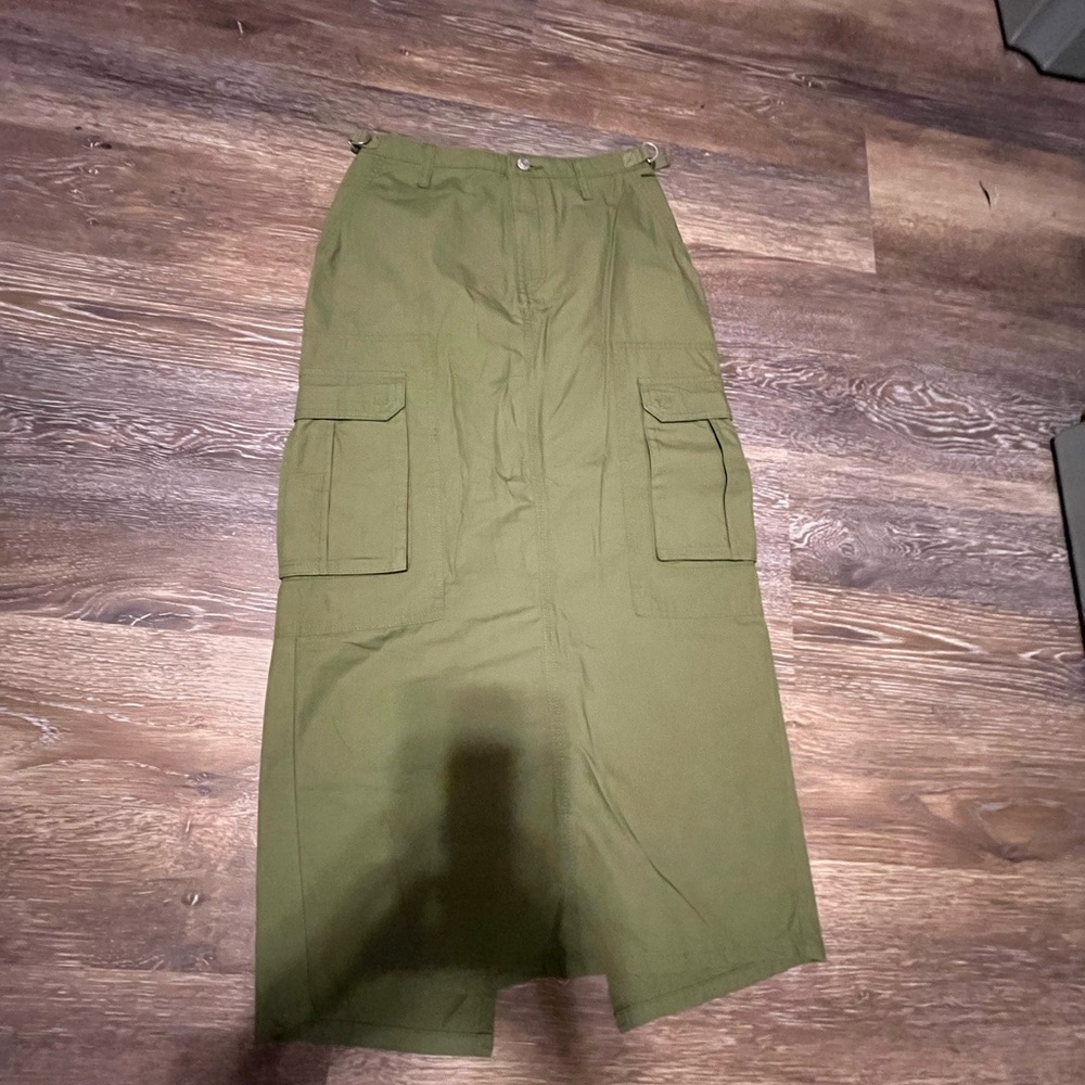 Wild Fable Khaki Midi Skirt